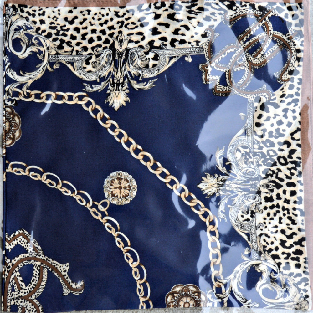 Silk square leopard print scarf fashion print NWOT - Picture 3 of 3